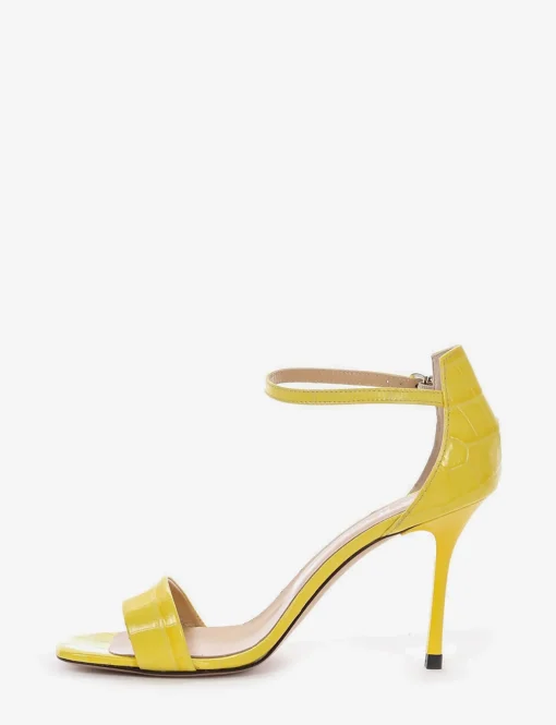 sandalo tacco 9 cm giallo