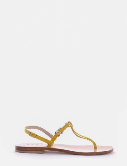 sandalo tacco 1 cm giallo