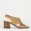 Sandalo tacco 7 cm marrone pelle