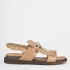 Sandalo tacco 3 cm marrone pelle