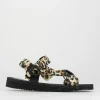 Sandalo tacco 1 cm multicolor tessuto