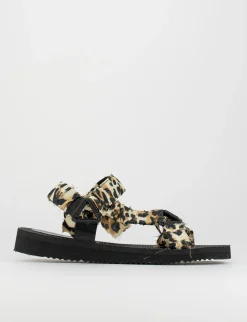 Sandalo tacco 1 cm multicolor tessuto