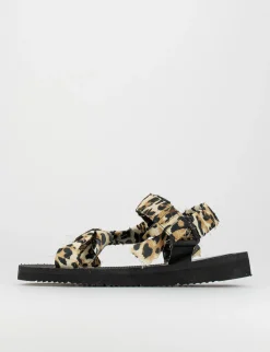 Sandalo tacco 1 cm multicolor tessuto