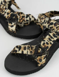 Sandalo tacco 1 cm multicolor tessuto