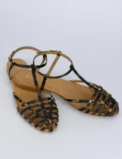 Sandalo tacco 1 cm multicolor raso