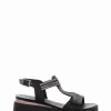 Sandalo tacco 1 cm nero
