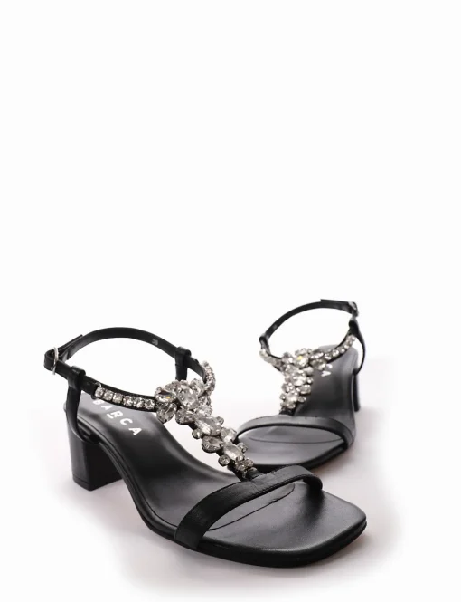 Sandalo tacco 5 cm nero