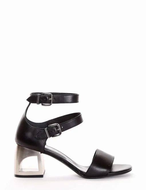 sandalo tacco 6 cm nero