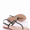 sandalo tacco 1 cm nero