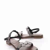 sandalo tacco 1 cm nero
