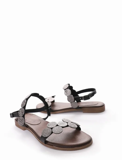 sandalo tacco 1 cm nero