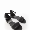 sandalo tacco 1 cm nero