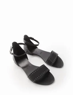 sandalo tacco 1 cm nero