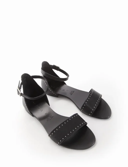 sandalo tacco 1 cm nero