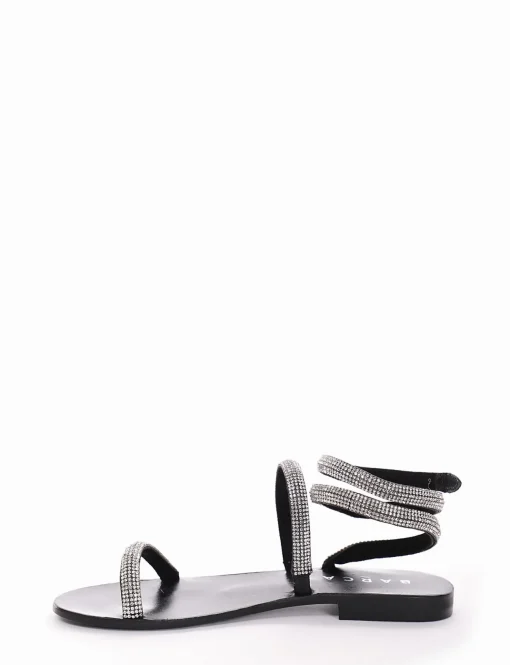 sandalo tacco 1 cm nero