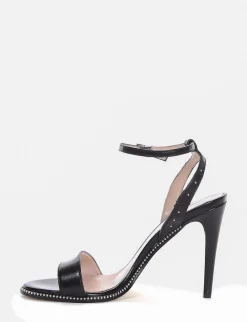 sandalo tacco 1 cm nero