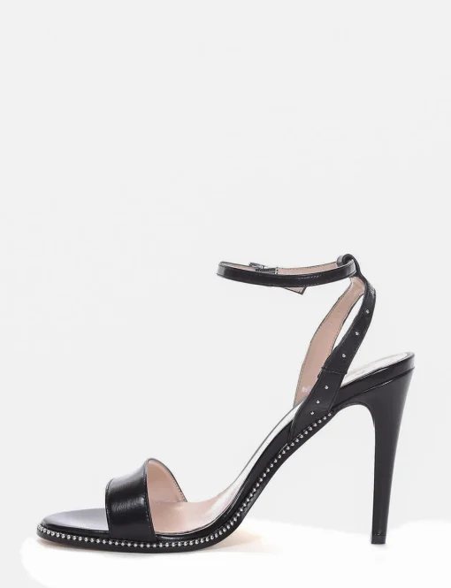 sandalo tacco 1 cm nero