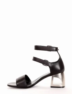 sandalo tacco 6 cm nero