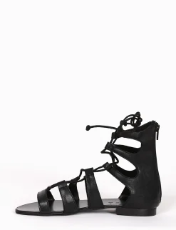 sandalo tacco 1 cm nero