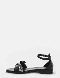 Sandalo tacco 1 cm nero