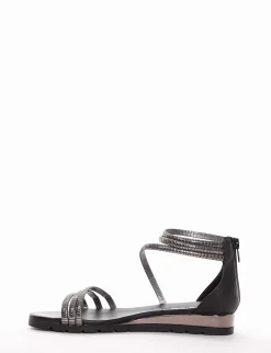 sandalo tacco 2 cm nero