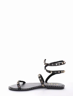 sandalo tacco 1 cm nero