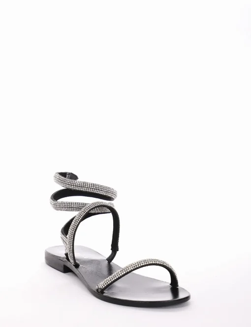 sandalo tacco 1 cm nero