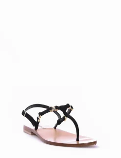 sandalo tacco 1 cm nero