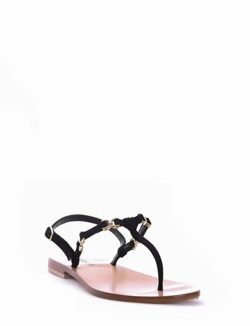 sandalo tacco 1 cm nero