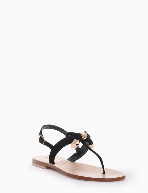 Sandalo tacco 1 cm nero