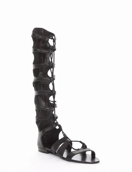 sandalo tacco 1 cm nero