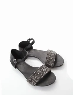 sandalo tacco 1 cm nero