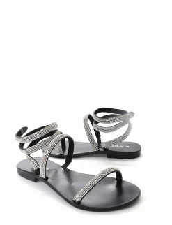 sandalo tacco 1 cm nero