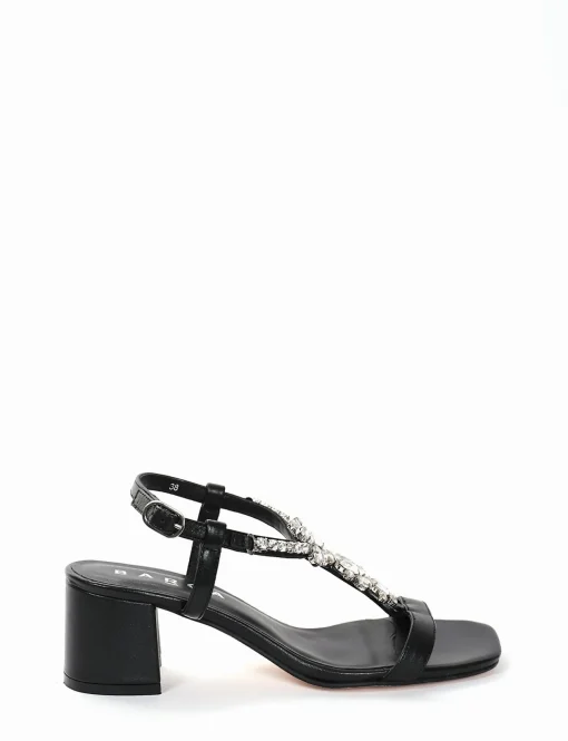 Sandalo tacco 5 cm nero