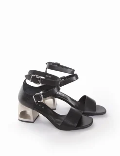 sandalo tacco 6 cm nero