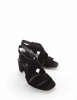 sandalo tacco 5 cm nero