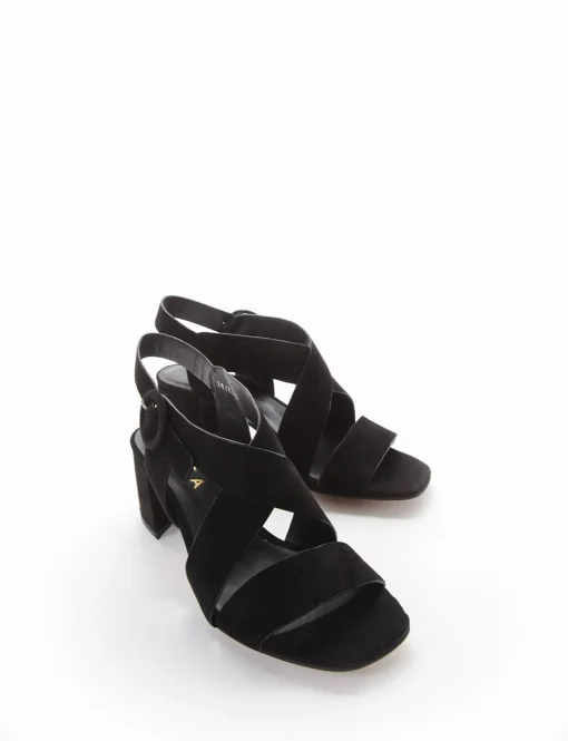 sandalo tacco 5 cm nero