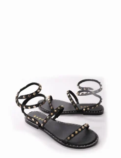 sandalo tacco 1 cm nero