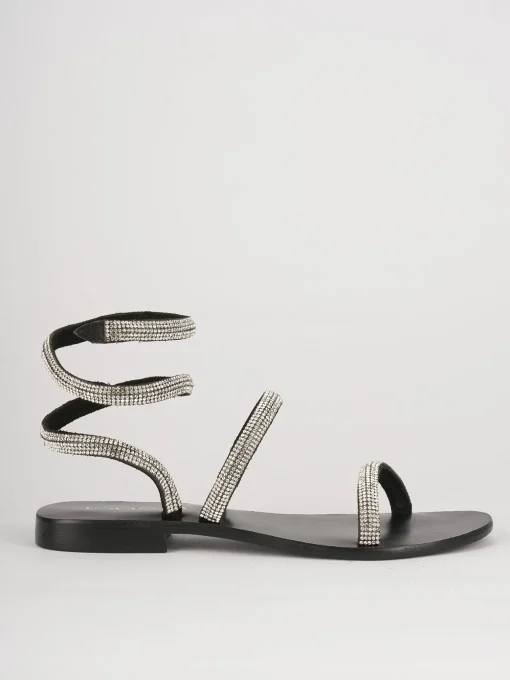 sandalo tacco 1 cm nero