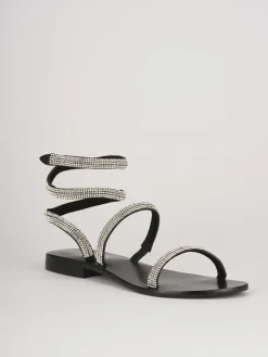 sandalo tacco 1 cm nero