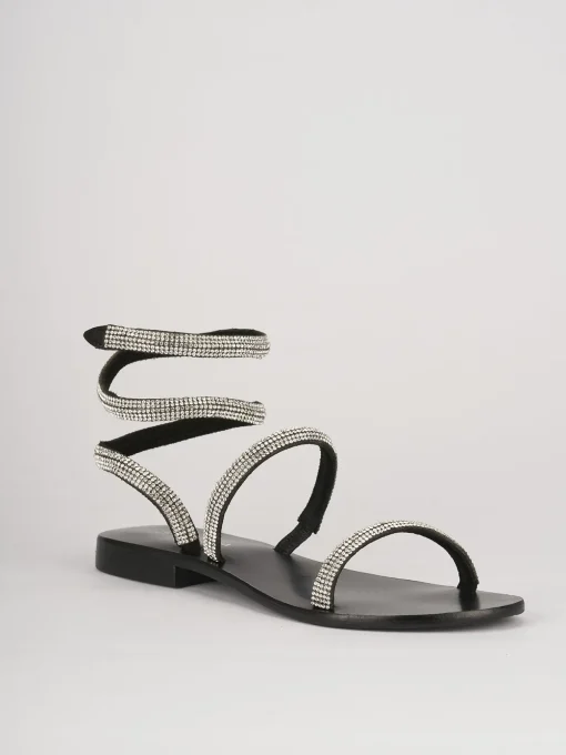 sandalo tacco 1 cm nero