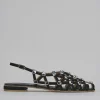 Sandalo tacco 1 cm nero camoscio