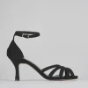 Sandalo tacco 7 cm nero camoscio