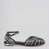 Sandalo tacco 1 cm nero camoscio
