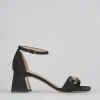 Sandalo tacco 6 cm nero camoscio