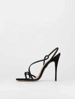 Sandalo tacco 11 cm nero camoscio