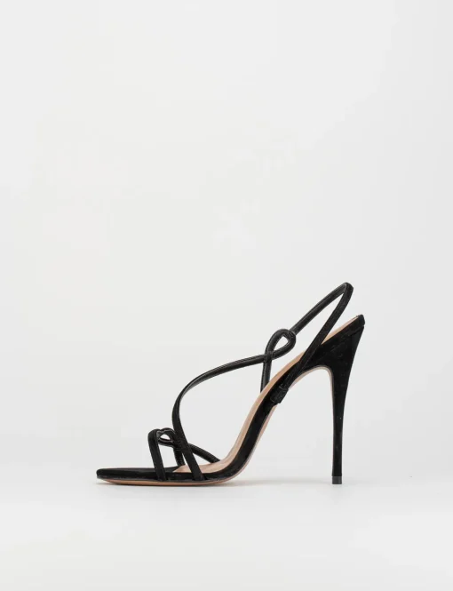 Sandalo tacco 11 cm nero camoscio