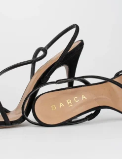 Sandalo tacco 11 cm nero camoscio