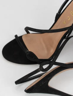 Sandalo tacco 11 cm nero camoscio