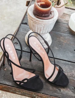 Sandalo tacco 11 cm nero camoscio
